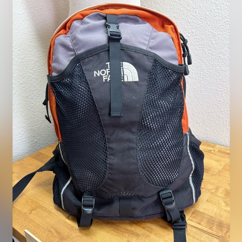 Vintage The North Face Recon Backpack Orange Grey Y2K Equipment Era - Picture 3 of 15